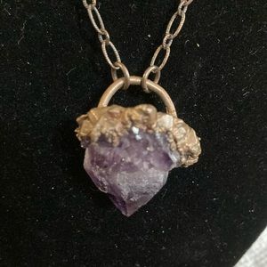 Handmade natural amethyst necklace